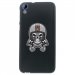 TPU1DES820SKULLMOTO - Coque Souple en gel noir pour HTC Desire 820 avec impression Motifs tête de mort avec un casque de