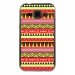 TPU1GALJ1AZTEQUEJAUROU - Coque souple pour Samsung Galaxy J1 SM-J100F avec impression Motifs aztèque jaune et rouge