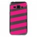 TPU1GALJ1BANDESFUSHIAS - Coque souple pour Samsung Galaxy J1 SM-J100F avec impression Motifs bandes fushias