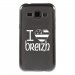 TPU1GALJ1DRAPBREIZH - Coque souple pour Samsung Galaxy J1 SM-J100F avec impression Motifs drapeau Breton I Love Breizh