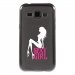 TPU1GALJ1SEXYGIRLBLANC - Coque souple pour Samsung Galaxy J1 SM-J100F avec impression Motifs Sexy Girl blanche