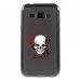 TPU1GALJ1SKULLTRIBAL - Coque souple pour Samsung Galaxy J1 SM-J100F avec impression Motifs tête de mort sur fond tribal