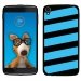 TPU1IDOL355BANDESBLEUES - Coque Souple en gel pour Alcatel Idol 3 5,5 avec impression Motifs bandes bleues