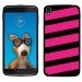 TPU1IDOL355BANDESFUSHIAS - Coque Souple en gel pour Alcatel Idol 3 5,5 avec impression Motifs bandes fushias