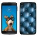 TPU1IDOL355CAPITONBLEU - Coque Souple en gel pour Alcatel Idol 3 5,5 avec impression Motifs effet capitonné bleu