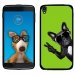 TPU1IDOL355CHIENVVERT - Coque Souple en gel pour Alcatel Idol 3 5,5 avec impression Motifs chien à lunettes sur fond vert