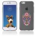 TPU1IPHONE6SKULLFLEUR - Coque Souple en gel pour Apple iPhone 6 avec impression crâne en fleurs sur fond noir