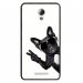 TPU1LENOVOBCHIENVBLANC - Coque souple pour Lenovo B avec impression Motifs chien à lunettes sur fond blanc