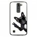 TPU1LGK7CHIENVBLANC - Coque souple pour LG K7 avec impression Motifs chien à lunettes sur fond blanc