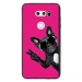 TPU1LGV30CHIENVFUSHIA - Coque souple pour LG V30 avec impression Motifs chien à lunettes sur fond fushia