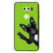 TPU1LGV30CHIENVVERT - Coque souple pour LG V30 avec impression Motifs chien à lunettes sur fond vert