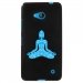 TPU1LUM640BOUDDHABLEU - Coque Souple en gel noir pour Microsoft Lumia 640 avec impression Motifs bouddha bleu