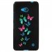 TPU1LUM640PAPILLONS - Coque Souple en gel noir pour Microsoft Lumia 640 avec impression Motifs papillons colorés