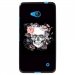 TPU1LUM640SKULLFLOWER - Coque souple pour Microsoft Lumia 640 avec impression Motifs skull fleuri