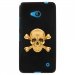 TPU1LUM640SKULLOR - Coque Souple en gel noir pour Microsoft Lumia 640 avec impression Motifs tête de mort aspect or