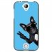 TPU1M320CHIENVBLEU - Coque souple pour Acer Liquid M320 avec impression Motifs chien à lunettes sur fond bleu