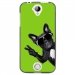TPU1M320CHIENVVERT - Coque souple pour Acer Liquid M320 avec impression Motifs chien à lunettes sur fond vert