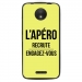 TPU1MOTOCAPEROJAUNE - Coque souple pour Motorola Moto C avec impression Motifs l'apéro recrute jaune