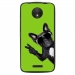 TPU1MOTOCCHIENVVERT - Coque souple pour Motorola Moto C avec impression Motifs chien à lunettes sur fond vert