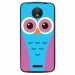 TPU1MOTOCCHOUETTE3 - Coque souple pour Motorola Moto C avec impression Motifs chouette bleue et rose