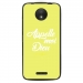TPU1MOTOCDIEUJAUNE - Coque souple pour Motorola Moto C avec impression Motifs Appelle moi Dieu jaune