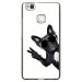 TPU1P9LITECHIENVBLANC - Coque souple pour Huawei Ascend P9-Lite avec impression Motifs chien à lunettes sur fond blanc