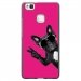 TPU1P9LITECHIENVFUSHIA - Coque souple pour Huawei Ascend P9-Lite avec impression Motifs chien à lunettes sur fond fushia