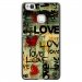 TPU1P9LITELOVEVINTAGE - Coque souple pour Huawei Ascend P9-Lite avec impression Motifs Love Vintage