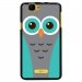 TPU1RAINBOWCHOUETTE1 - Coque Souple en gel noir pour Wiko Rainbow avec impression Motifs chouette bleue et grise