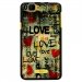 TPU1RAINBOWLOVEVINTAGE - Coque Souple en gel noir pour Wiko Rainbow avec impression Motifs Love Vintage