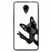 TPU1ROBBYCHIENVBLANC - Coque souple pour Wiko Robby avec impression Motifs chien à lunettes sur fond blanc