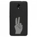 TPU1ROBBYMAINPEACE - Coque souple pour Wiko Robby avec impression Motifs main Peace and Love