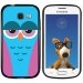 TPU1S7390CHOUETTE4 - Coque Souple en gel noir pour Galaxy Trend Lite avec impression Motifs chouette endormie rose et ble
