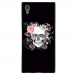 TPU1XA1ULTRASKULLFLOWER - Coque souple pour Sony Xperia XA1 Ultra avec impression Motifs skull fleuri