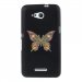 TPU1XPE4GPAPILLONSEUL - Coque Souple en gel noir pour Sony Xperia E4g avec impression Motifs papillons psychédélique