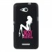 TPU1XPE4GSEXYGIRLBLANCHE - Coque Souple en gel noir pour Sony Xperia E4g avec impression Motifs Sexy Girl blanche
