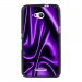 TPU1XPE4GSOIEMAUVE - Coque Souple en gel noir pour Sony Xperia E4g avec impression Motifs soie drapée mauve