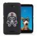 TPU1XPE4SKULLCASQUE - Coque Souple en gel noir pour Sony Xperia E4 avec impression Motifs tête de mort avec un casque de