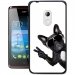 TPU1Z200CHIENVBLANC - Coque Souple en gel noir pour Acer Z200 avec impression Motifs chien à lunettes sur fond blanc