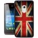 TPU1Z200DRAPUKVINTAGE - Coque Souple en gel noir pour Acer Z200 avec impression Motifs drapeau UK vintage