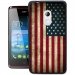 TPU1Z200DRAPUSAVINTAGE - Coque Souple en gel noir pour Acer Z200 avec impression Motifs drapeau USA vintage