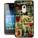 TPU1Z200LOVEVINTAGE - Coque Souple en gel noir pour Acer Z200 avec impression Motifs Love Vintage