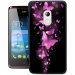 TPU1Z200PAPILLONSFUSHIAS - Coque Souple en gel noir pour Acer Z200 avec impression Motifs papillons fushias