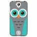 TPU1Z330CHOUETTE1 - Coque souple pour Acer Liquid Z330 avec impression Motifs chouette bleue et grise