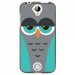 TPU1Z330CHOUETTE2 - Coque souple pour Acer Liquid Z330 avec impression Motifs chouette endormie bleue et grise