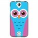 TPU1Z330CHOUETTE3 - Coque souple pour Acer Liquid Z330 avec impression Motifs chouette bleue et rose