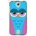 TPU1Z330CHOUETTE4 - Coque souple pour Acer Liquid Z330 avec impression Motifs chouette endormie bleue et rose
