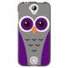 TPU1Z330CHOUETTE5 - Coque souple pour Acer Liquid Z330 avec impression Motifs chouette mauve et grise