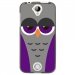 TPU1Z330CHOUETTE6 - Coque souple pour Acer Liquid Z330 avec impression Motifs chouette endormie mauve et grise