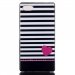 TPUZ5COMPMARINIERE - Coque souple Housse noire pour Sony Xperia Z5 Compact motif Marinière et coeur rose